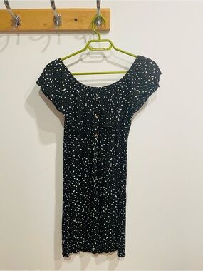 Papermoon Black Mini Dress with White Polka Dots